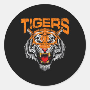 Tigers Football School Sport Distressed Game Day  Runt Klistermärke