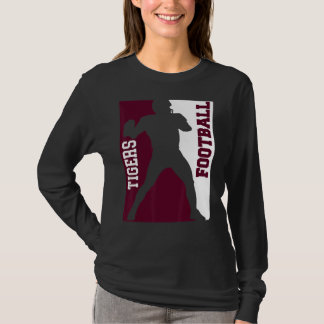 Tigers Football Silhouette Tackle Maroon White Lov T Shirt