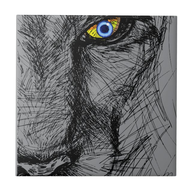 Tiger's Gaze Keramisk Kakel (Framsidan)