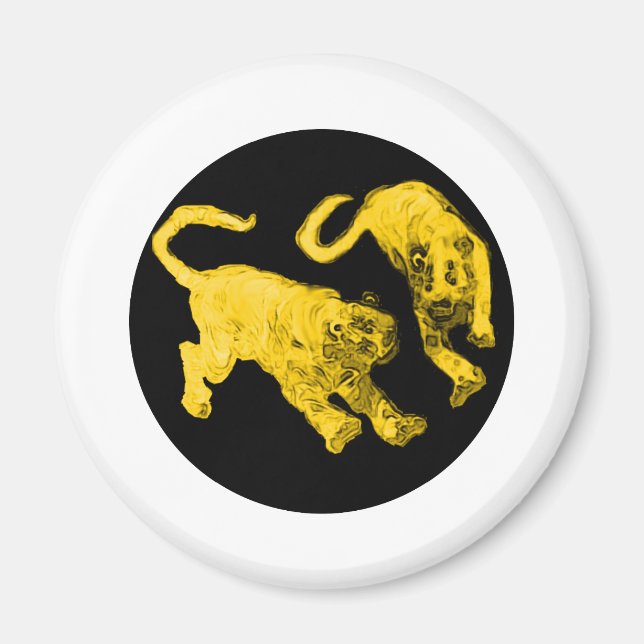 Tigers Gibney the MUSEUM Zazzle Magnet (Framsidan)