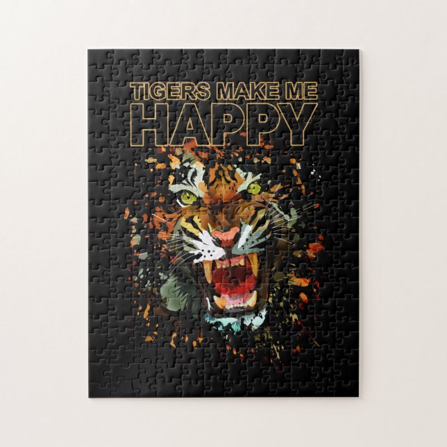 Tigers gör mig Lycklig Pussel (Vertikal)