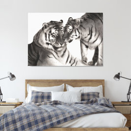 Tigers - Hand-Payed Wildlife Porträtt Canvastryck