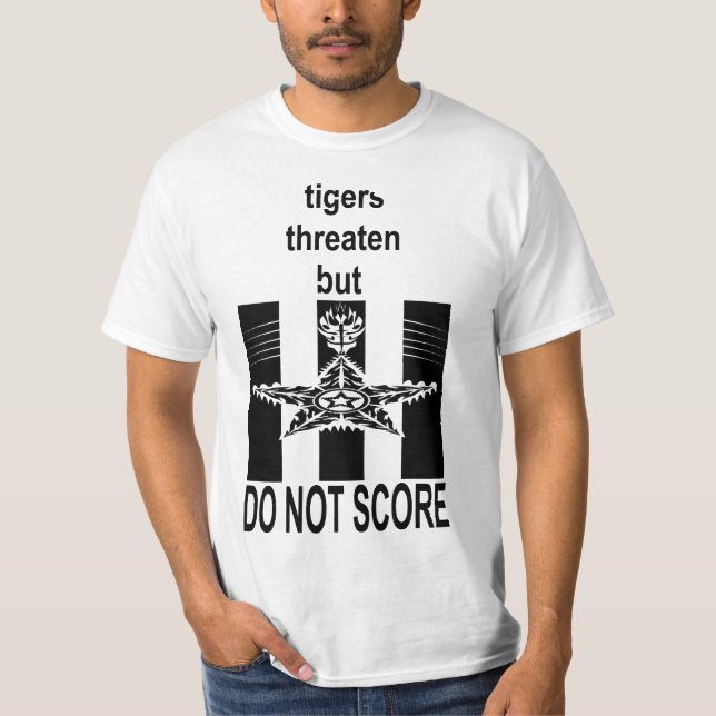 Tigers hotar med, men får inte skjorta t shirt (Framsida)