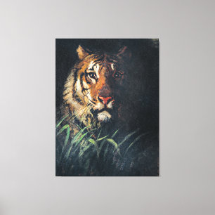 Tigers huvud, bra konsmålning, canvastryck