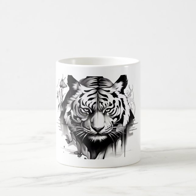 Tigers huvud på en kaffemugg samlarset (Center)