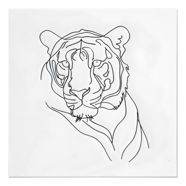 Tigers huvudlinjekonst fototryck (Framsidan)
