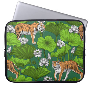 Tigers i den vita lotus dammen laptop fodral