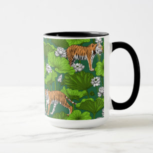 Tigers i den vita lotus dammen mugg
