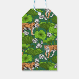 Tigers i den vita lotus dammen presentetikett