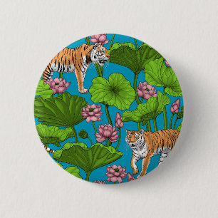 Tigers i rosa lotus Pond Knapp