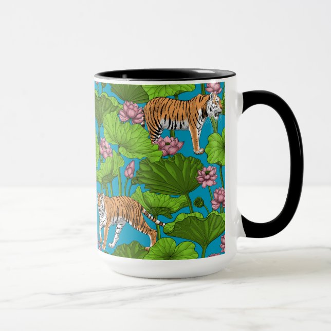 Tigers i rosa lotus Pond Mugg (Höger)
