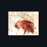 Tigers i Snö Canvastryck<br><div class="desc">Lägg till den här vackra bilden för att göra ditt hem ljusare. Anpassa den om du vill. Ändra arbetsytans storlek och arbetsytans tjocklek. Beroende på din anpassning varierar prisa. Tittar du för något annat? Kontakta mig på www.lrmediasolutions.com</div>