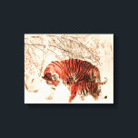 Tigers i Snö Canvastryck<br><div class="desc">Lägg till den här vackra bilden för att göra ditt hem ljusare. Anpassa den om du vill. Ändra arbetsytans storlek och arbetsytans tjocklek. Beroende på din anpassning varierar prisa. Tittar du för något annat? Kontakta mig på www.lrmediasolutions.com</div>