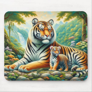 Tigers in a Lush Jungle Paradise Painting Musmatta
