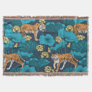 Tigers in gult lotus pond filt