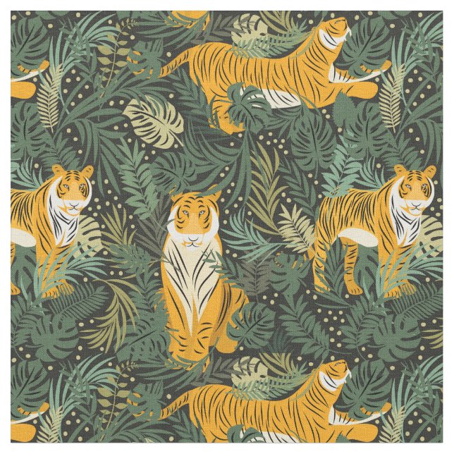 Tigers in the Forest Tyg (Närbild)