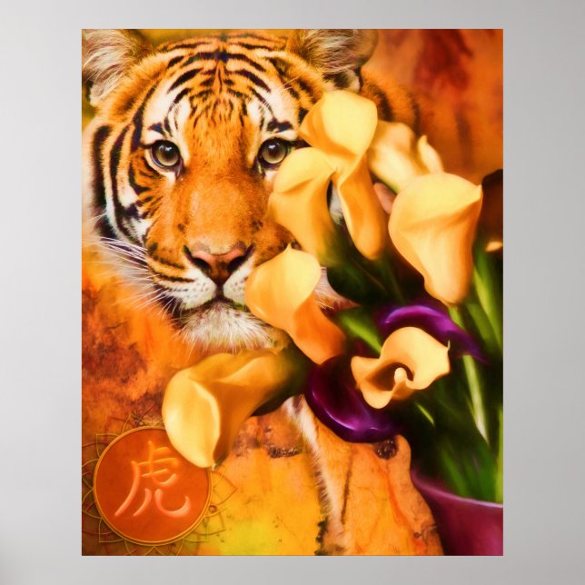 TIGERS KÄRLEK FLOWERS POSTER (Framsidan)