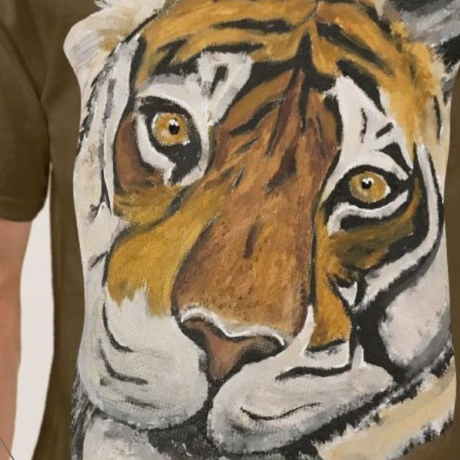 Tiger's Large Lycklig Ansikte Multimedial T Shirt (Skapare uppladdad)
