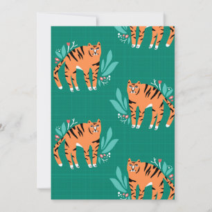 Tigers med blommor inbjudningar