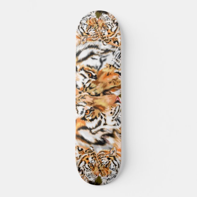 Tigers + mini skateboard bräda 18,5 cm (Framsida)