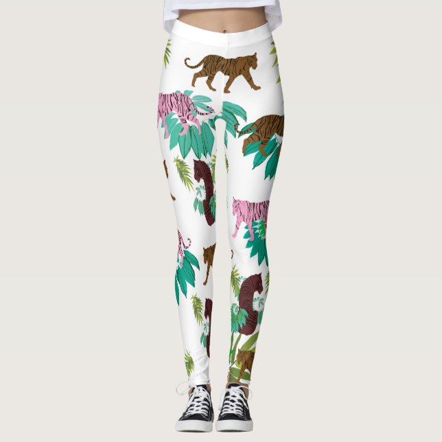 Tigers Mönster Leggings (Framsida)