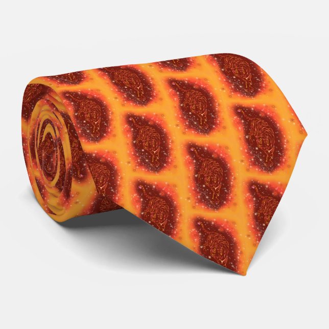 Tigers Neck Tie som går i Galaxy Starry Natt Slips (Rullad)