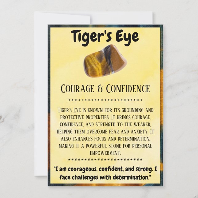 Tigers Öga Crystal Crystal Clearing Card Julkort (Framsida)