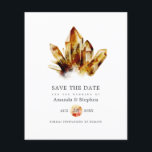 Tigers Öga Crystals Bröllop spara datum Flygblad<br><div class="desc">Watercolor tiers öga,  bröllop spara datum-kort med kristalltemat. Observera att denna budgetinbjudan är papper och mycket tunn. Kuvert ingår inte. För tjockare inbjudningar med medföljande kuvert och matchande produkter på samma tema,  se samlingen nedan.</div>