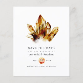 Tigers Öga Crystals Bröllop spara datum Flygblad