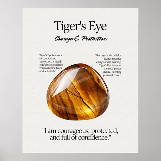 Tigers Öga Gem Crystal Crystal Clearingkort Poster (Framsidan)