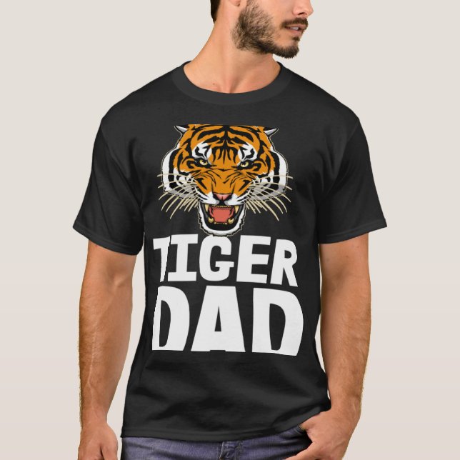 Tigers Pappa Roaring Tiger Tees Manar Tiger Ansikt T Shirt (Framsida)
