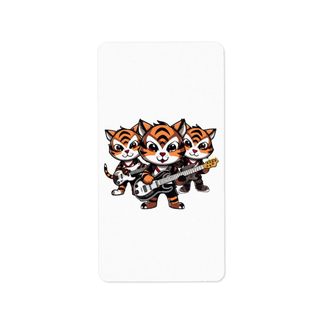 Tigers Playing Band Adressetikett (Framsidan)
