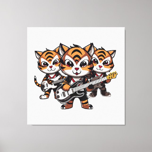 Tigers Playing Band Canvastryck (Framsida)