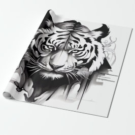 Tigers Porträtt med bedövande design Presentpapper