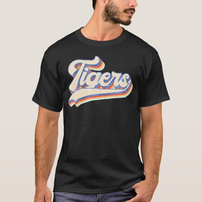 Tigers School Sports Namn Boys T Shirt (Framsida)