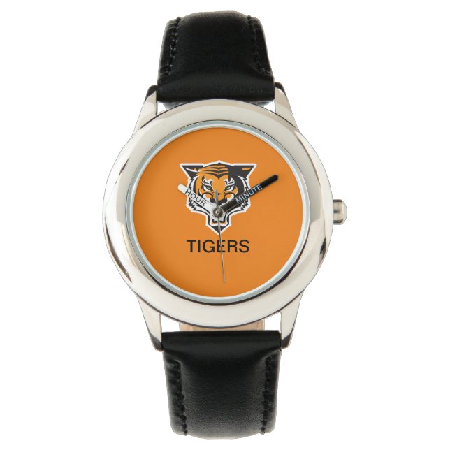 TIGERS Stainless Steel Black Watch Armbandsur (Framsida)
