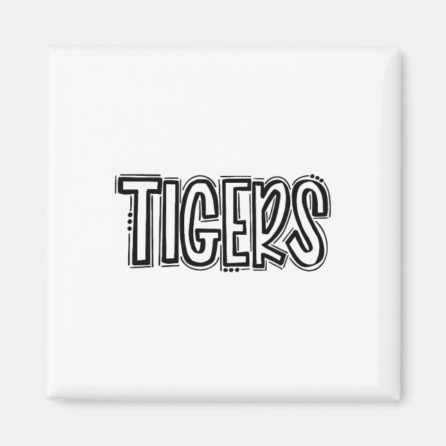 Tigers Swash Skolanda Orange Svart Fotll Spo Magnet (Framsidan)