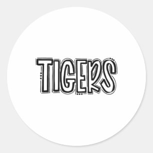 Tigers Swash Skolanda Orange Svart Fotll Spo Runt Klistermärke