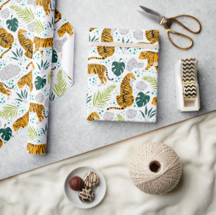 Tigers & Tropical Löv Mönster Presentpapper