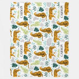 Tigers & Tropical Löv, Namn Mönster Fleecefilt
