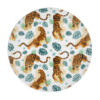 Tigers Tropical Löv: Vintage Illustration.