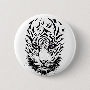Tigers Vild Art Tattot för illustration av djurart Knapp