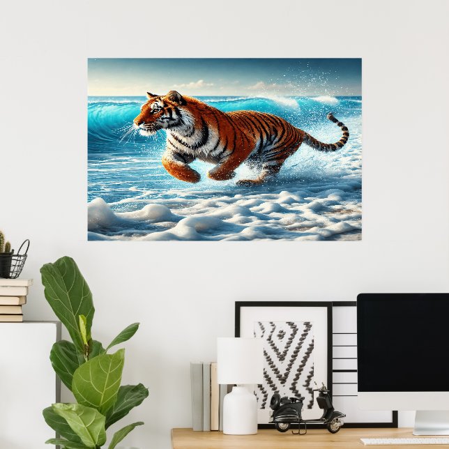 Tigers vilda havssträvanden poster (Hemmakontoret)