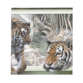 Tigers, Zebra, Giraffe, primitiv jungle Anteckningsblock