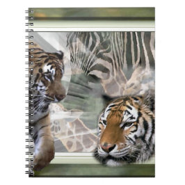 Tigers, Zebra, Giraffe, primitiv jungle Anteckningsbok