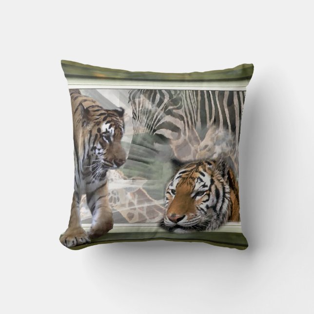 Tigers, Zebra, Giraffe, primitiv jungle Kudde (Framsida)