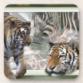 Tigers, Zebra, Giraffe, primitiv jungle Underlägg