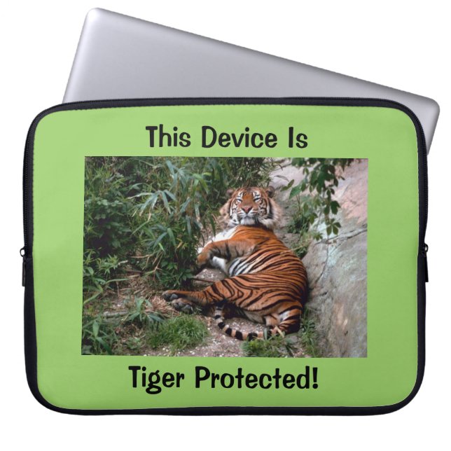 Tigerskyddad Laptop sleeve (Framsidan)