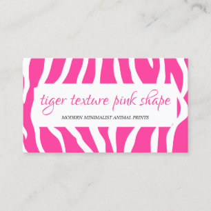 Tigerstänk textur rosa vit form ram visitkort