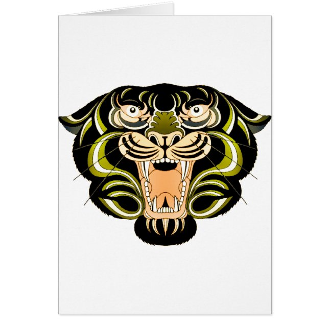 Tigerstil 1 hälsningskort (Framsidan)